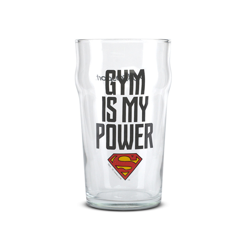 Glass cup, Superman - Gym Is My Power, DC Comics Glass cup, Superman - Gym Is My Power, DC Comics