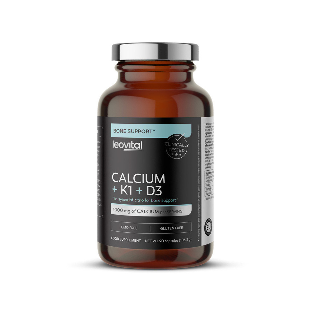 Calcium + K1 + D3, 90 capsules, Leovital Calcium + K1 + D3, 90 capsules, Leovital