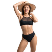 Ocean Haze Swim Bra, Black, Zoe