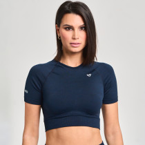 Ella Seamless Crop Top, Dark Navy, zoe