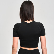 Ella Seamless Crop Top, Black, zoe