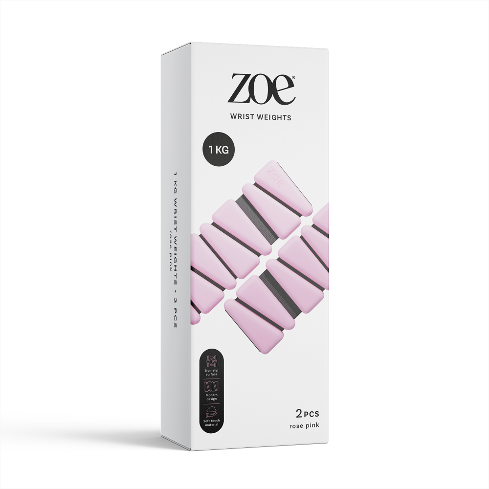 zoe Wrist Weights, 1 kg, Pink Rose zoe Wrist Weights, 1 kg, Pink Rose