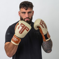 Polleo x AP Boxing Gloves Leather, White/Brown