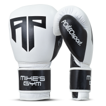 Polleo x AP Boxing Gloves Leather, White/Black