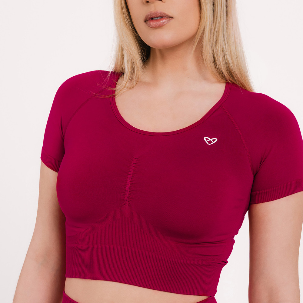 Flux Seamless Crop Top, Coral, zoe Flux Seamless Crop Top, Coral, zoe