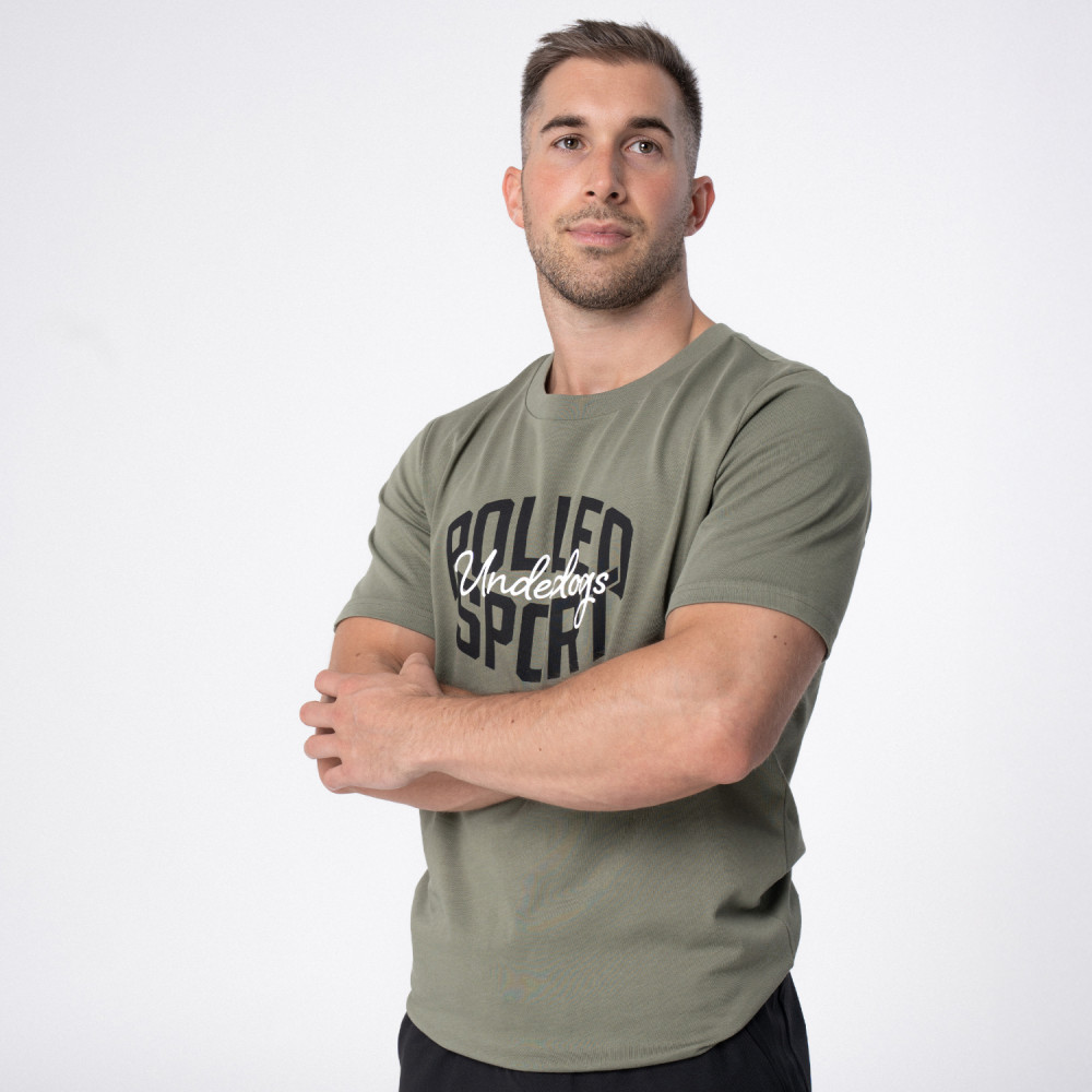 Polleo Men's Force Signature Logo Short Sleeve T-Shirt, Green, Polleo