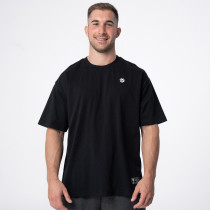 Polleo Men's Forge Oversized Short Sleeve T-Shirt, Black, Polleo Sport