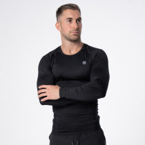 Polleo Men's Titan Compression Long Sleeve Shirt, Black, Polleo Sport