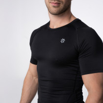 Polleo Men's Titan Compression Mesh Short Sleeve T-Shirt, Black