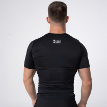 Polleo Men's Titan Compression Mesh Short Sleeve T-Shirt, Black