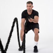 Polleo Men's Titan Compression Mesh Short Sleeve T-Shirt, Black